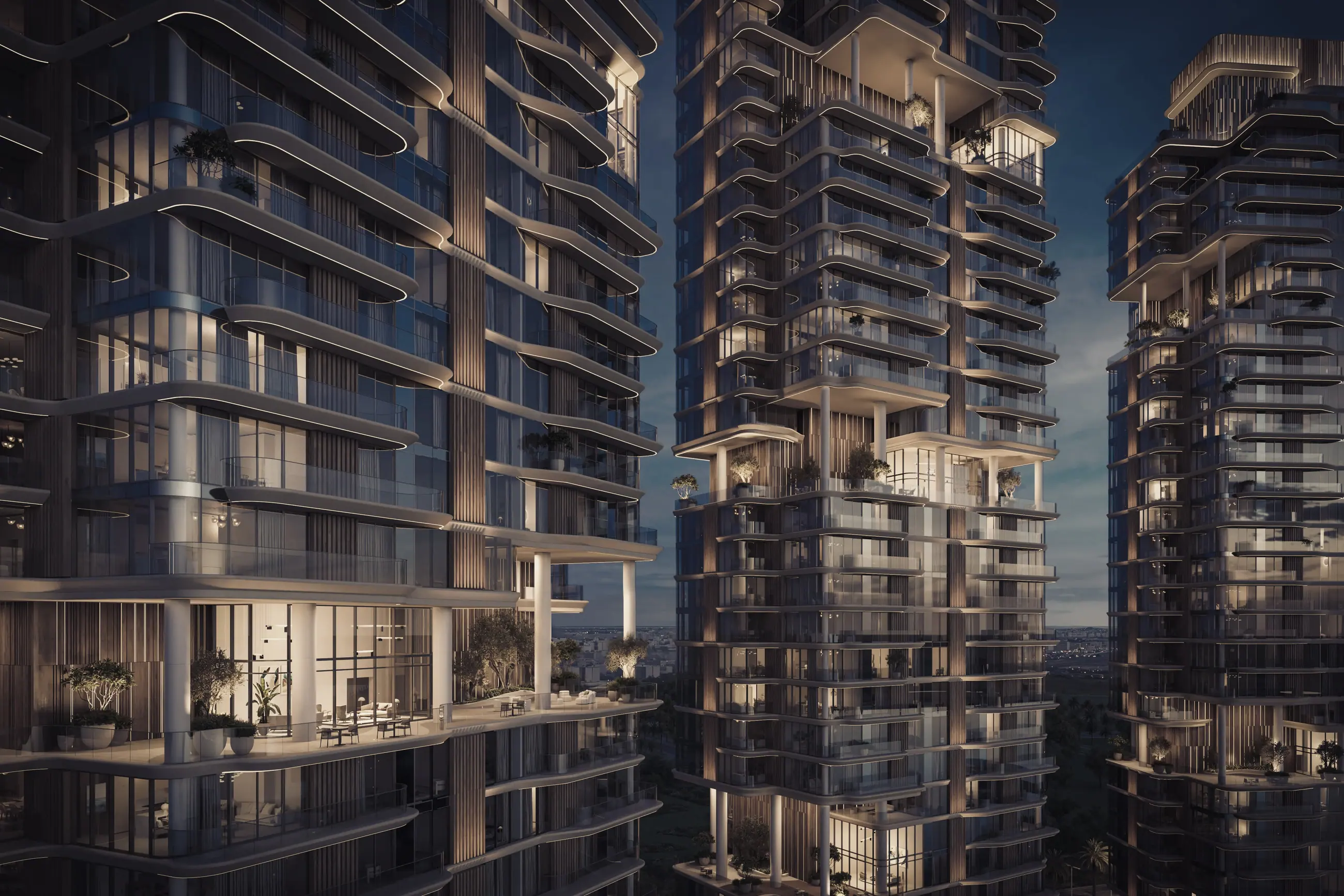 Towers at blue hour