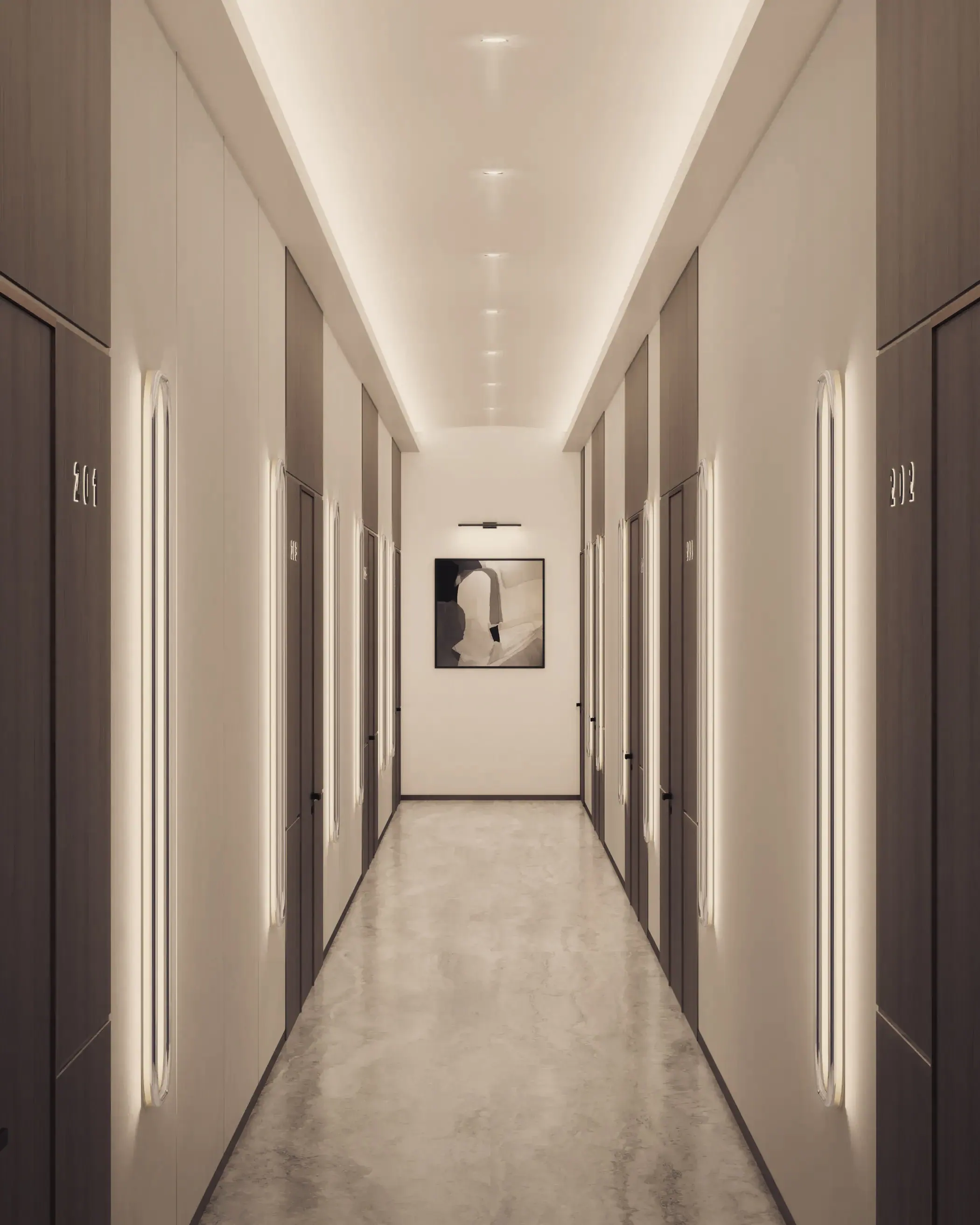 A timber-lined hall