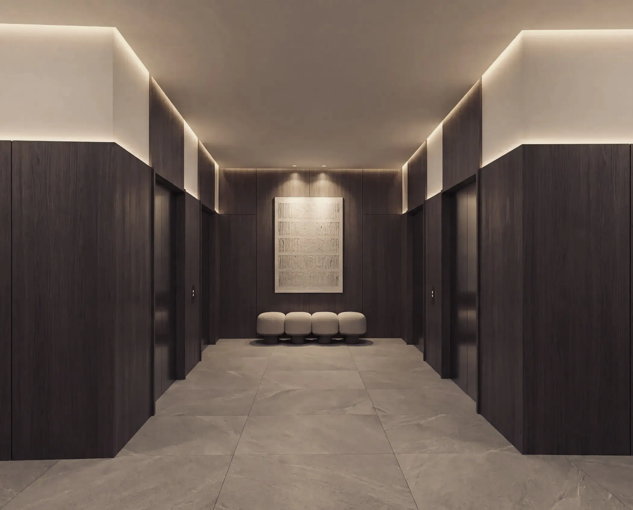 A timber-lined vestibule