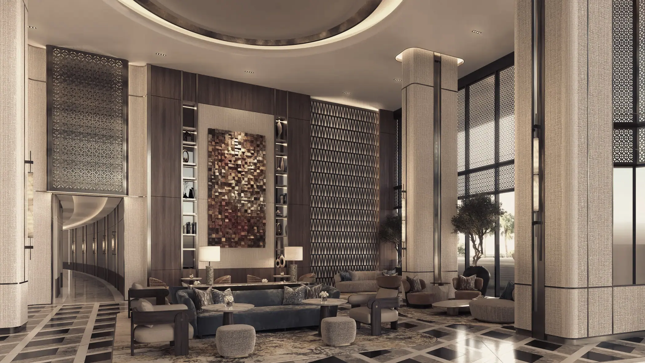 A marble entrance hall